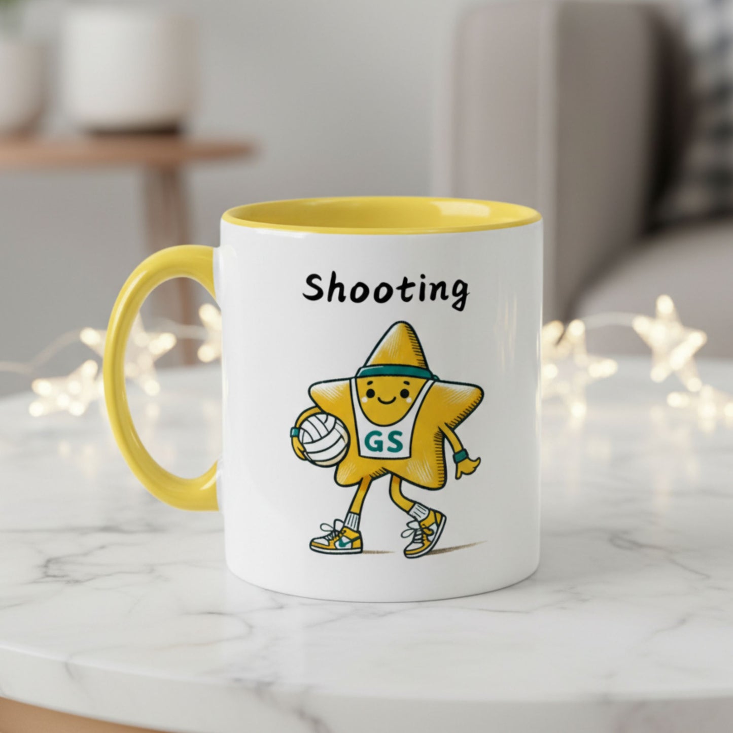 Netball Gifts - Shooting Star Slogan Mug for Netball Players
