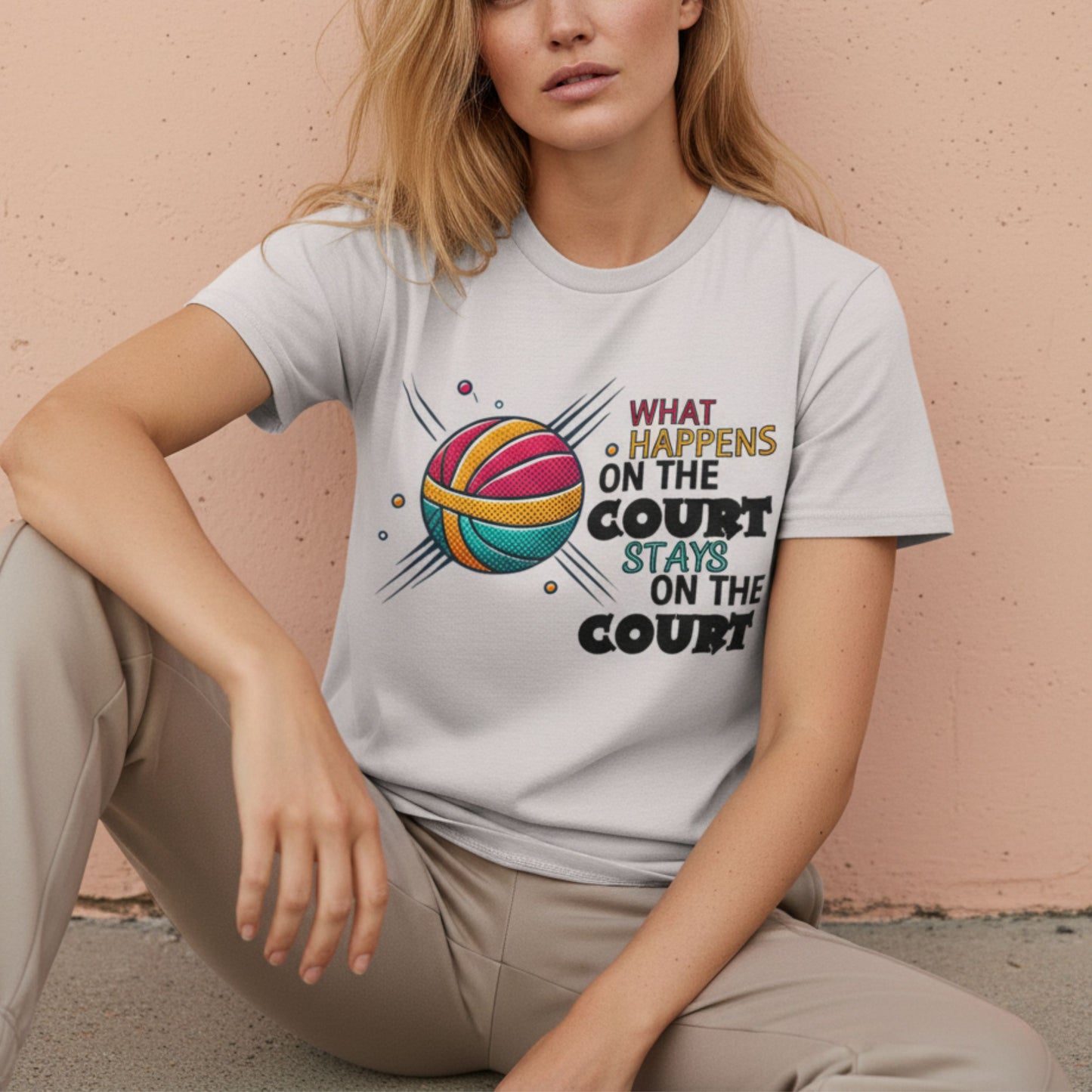 Netball Gifts - Netball Court Slogan Adult T-Shirt