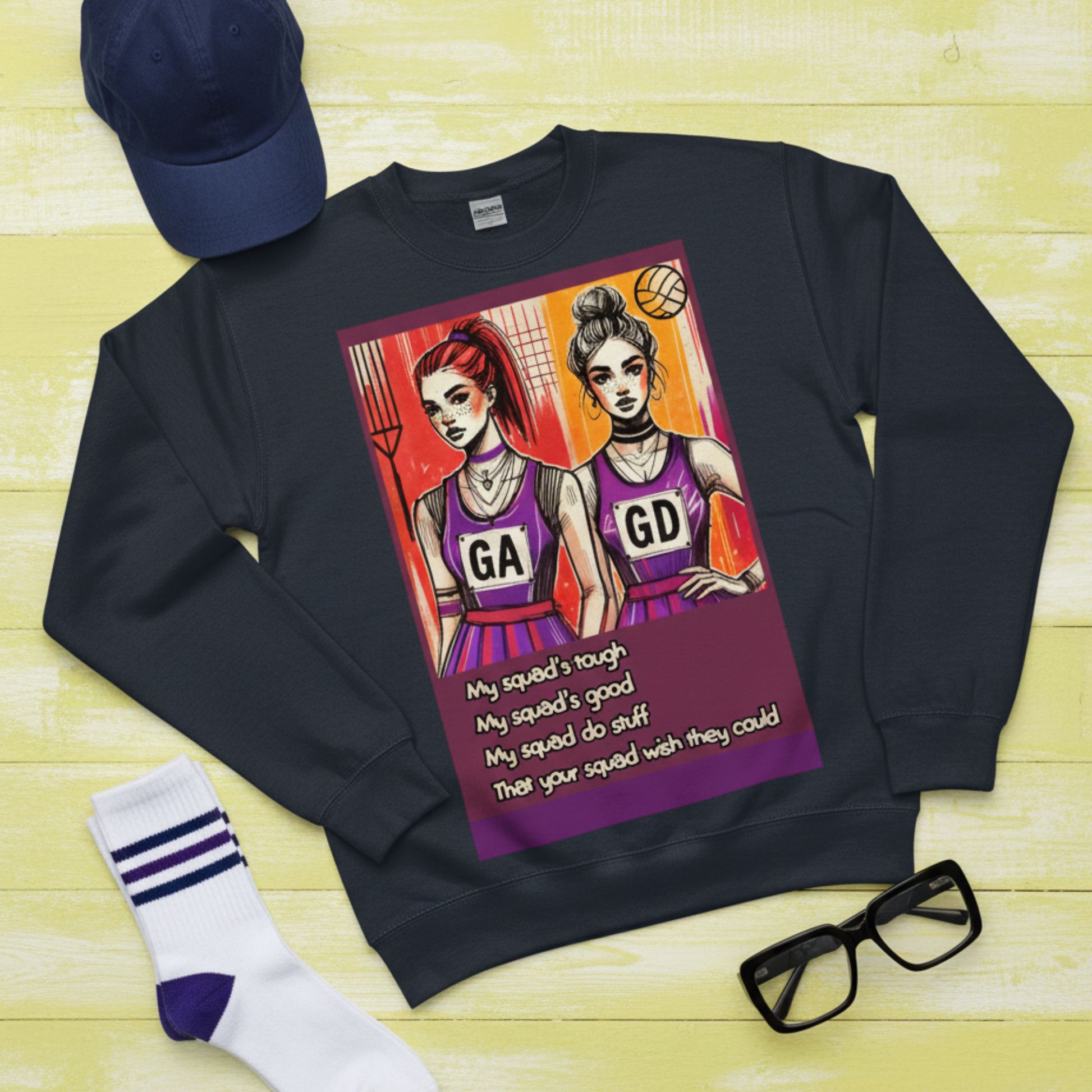 Netball Gifts - Netball Fashion Graphic Jumper