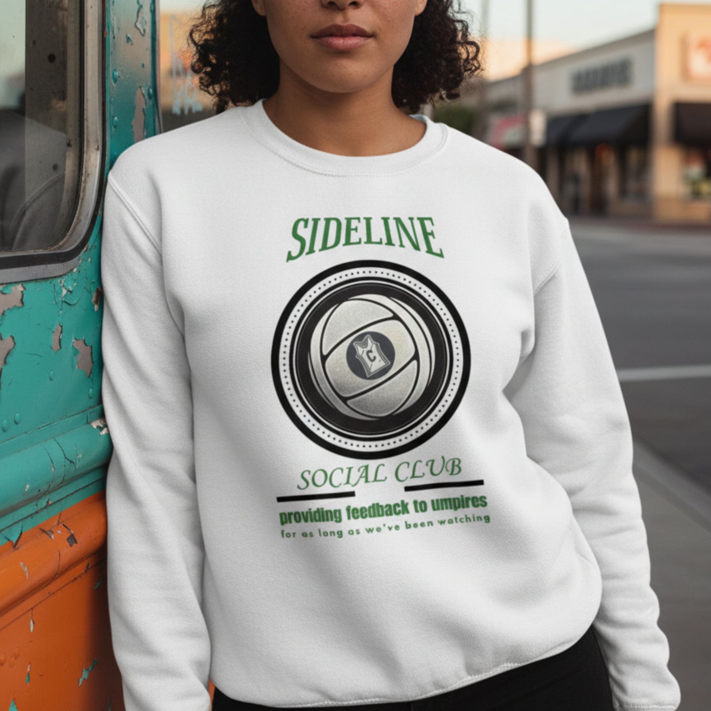 Netball Gifts - Sideline Social Club Netball Supporter Sweatshirt White