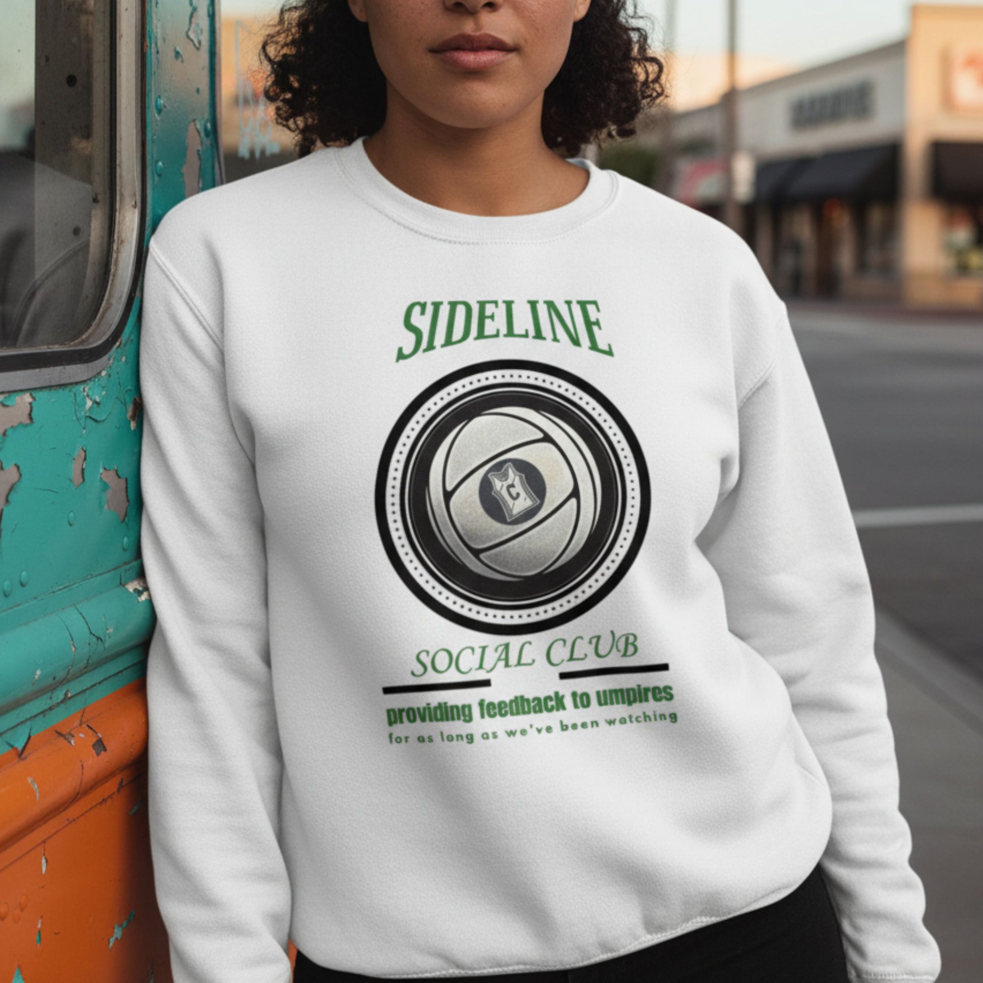 Netball Gifts - Sideline Social Club Netball Supporter Sweatshirt White