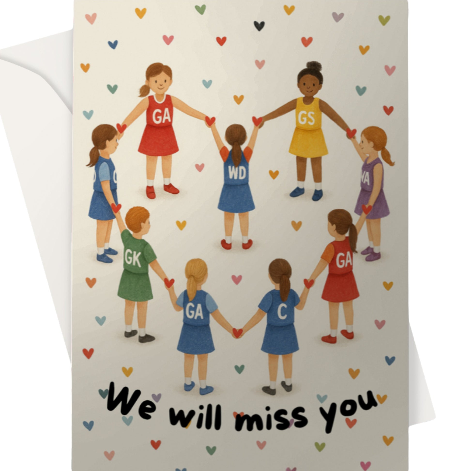 Netball Team Card - We Will Miss You - Moving