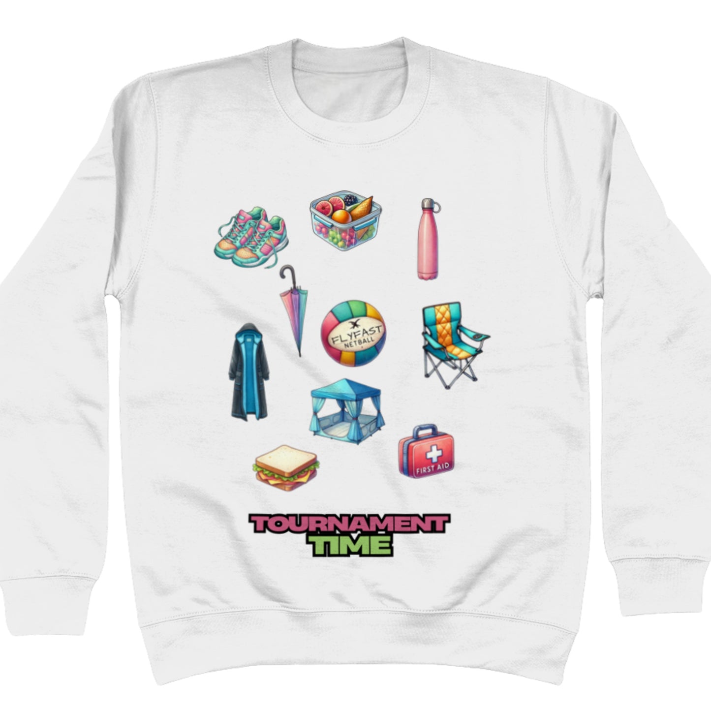Netball Tournament White Slogan Sweatshirt Top
