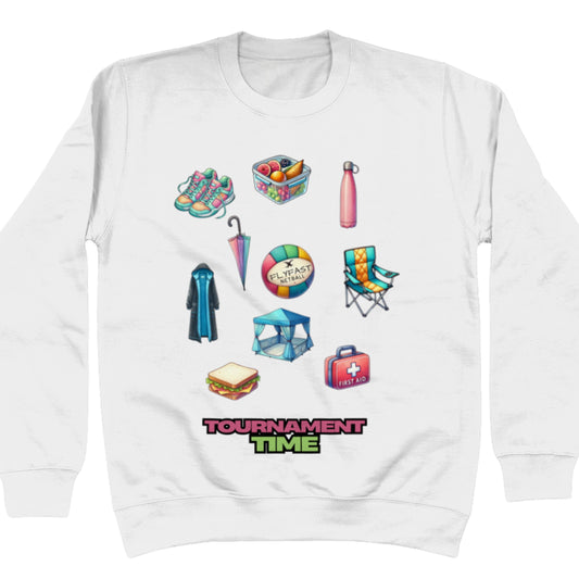 Netball Tournament White Slogan Sweatshirt Top