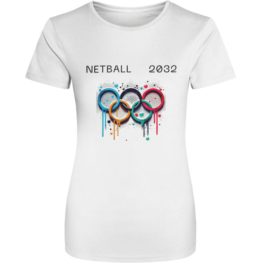 Netball Training Top White 2032 Olympics