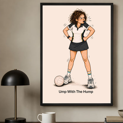 Funny Netball Umpire Wall Art Print
