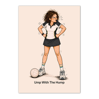 Netball Umpire Poster - Funny Character Illustration Print