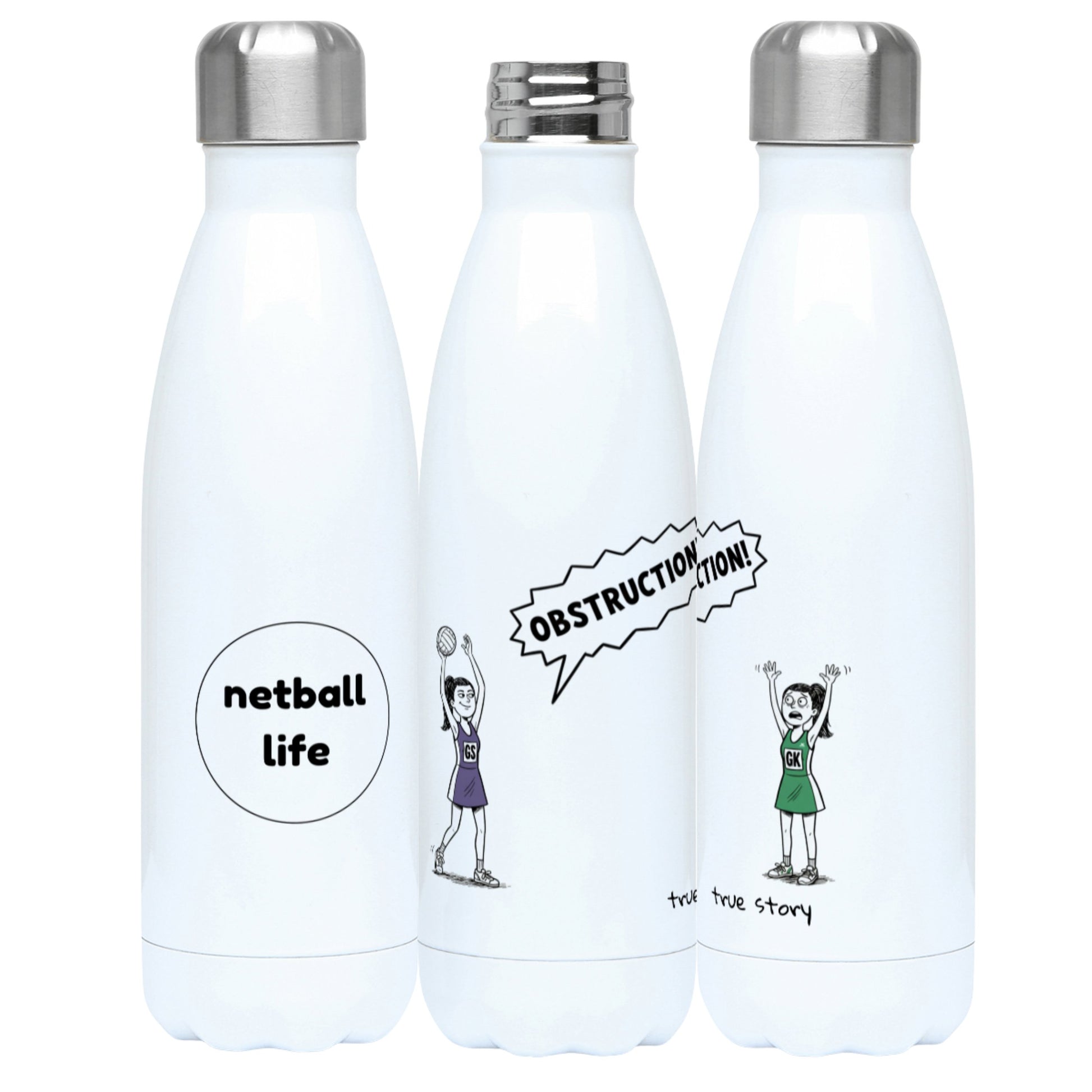 Netball Water Bottle - Funny Netball Player Gift