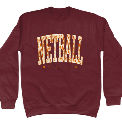 Netball Weather Sweatshirt - Burgundy - Netball Clothing