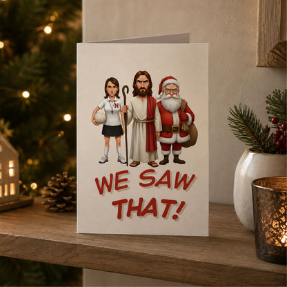 Netball Umpire Christmas Card - Funny We Saw That