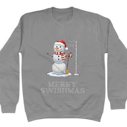 Grey Netball Christmas Snowman Jumper - Christmas Sweatshirt for Netball Players