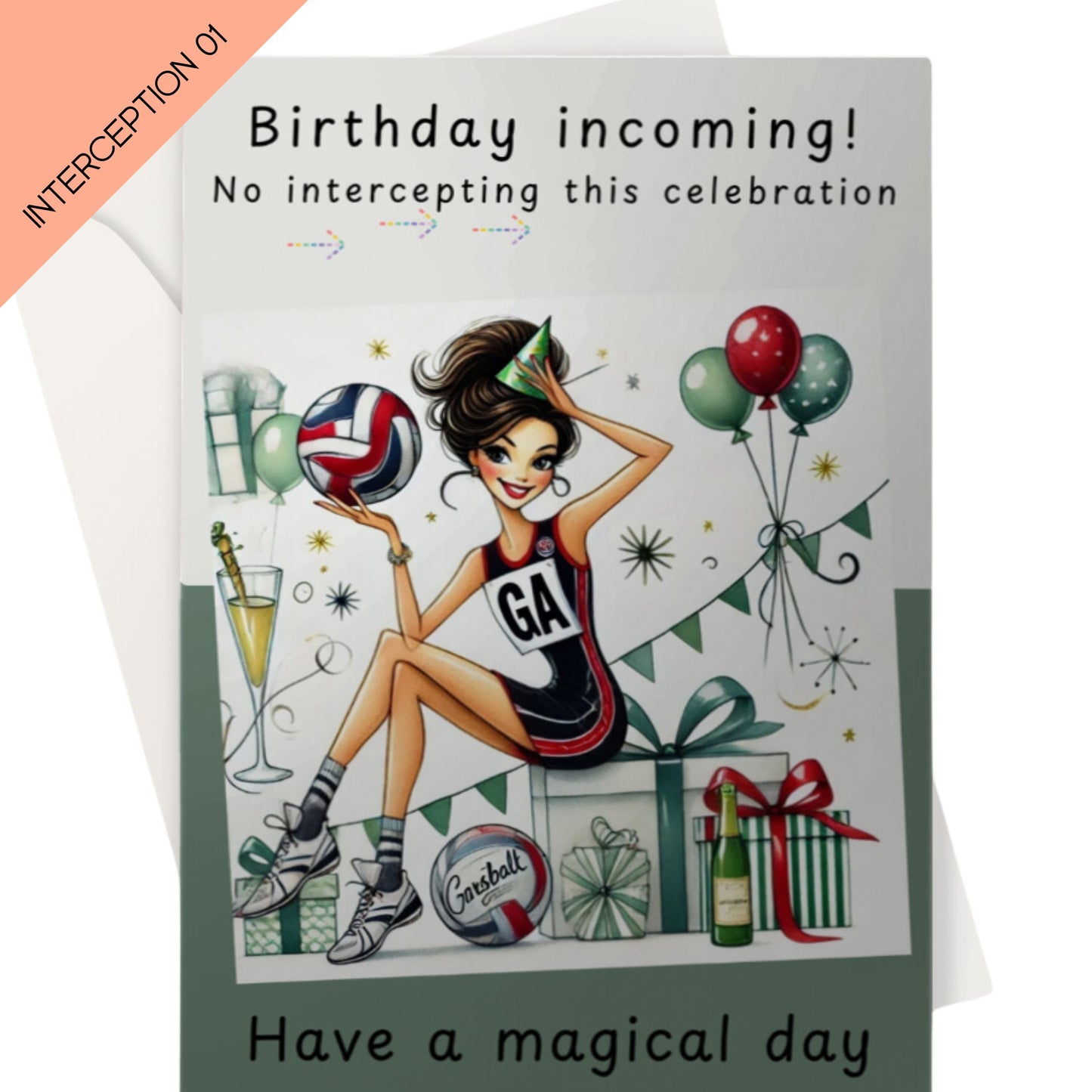 Funny Netball Birthday Card for Netball GA Player