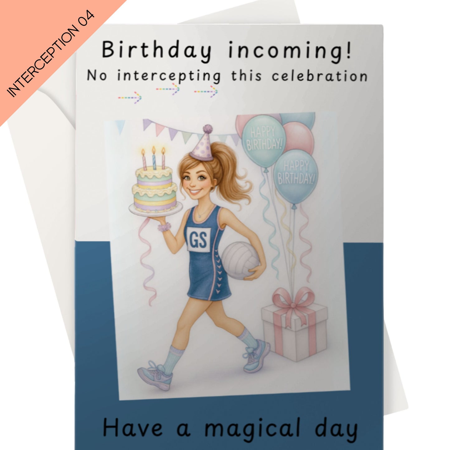 Cute Netball Birthday Card for Adult Netball Players