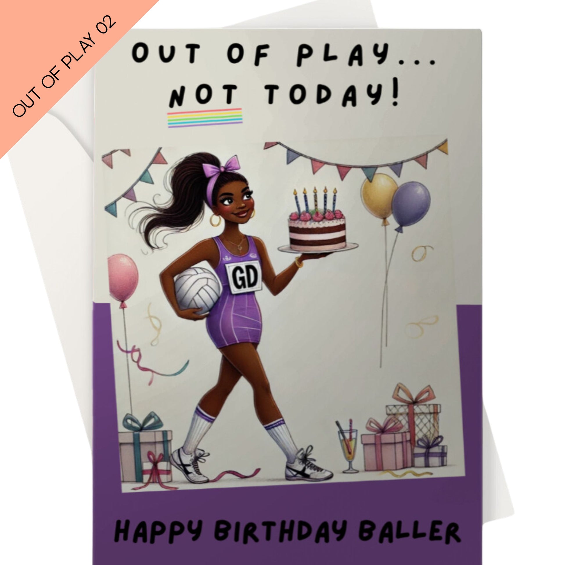 Funny Netball Birthday Card for Netball Goal Defence