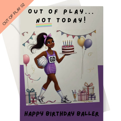 Funny Netball Birthday Card for Netball Goal Defence
