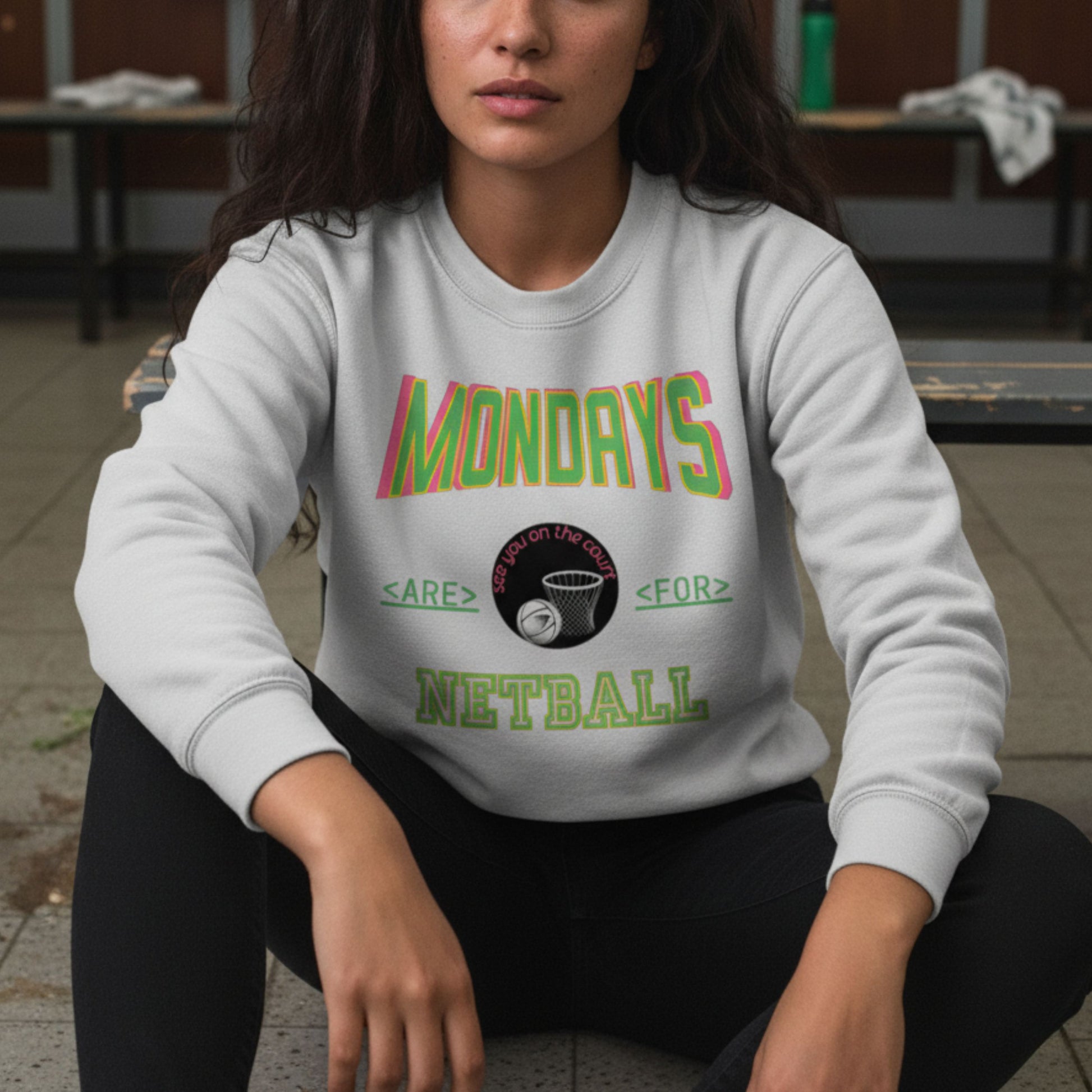 Netball Gifts - Monday Netball Slogan Jumper