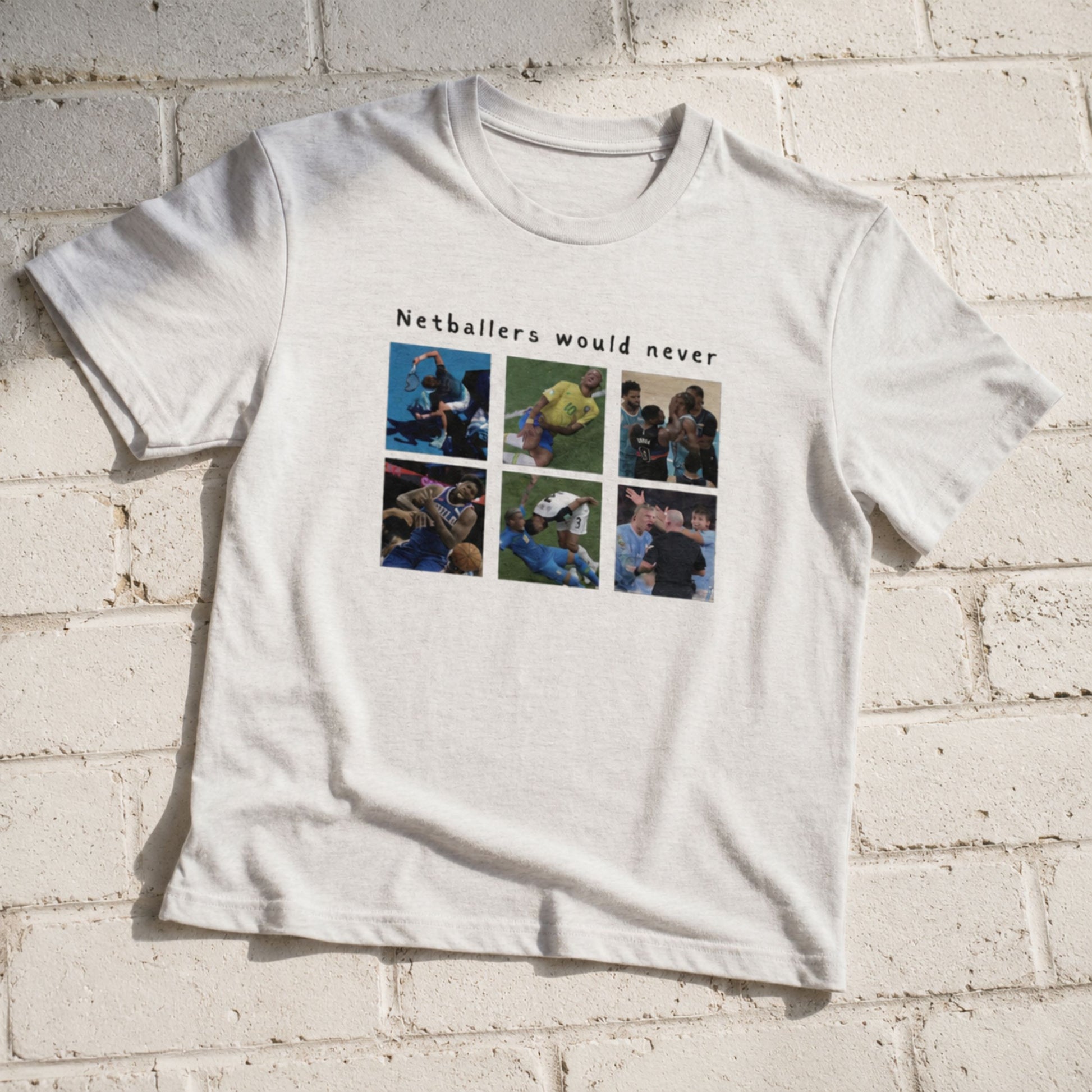 Netball Fashion Top with Funny Sports Graphic - Netballers Would Never Slogan