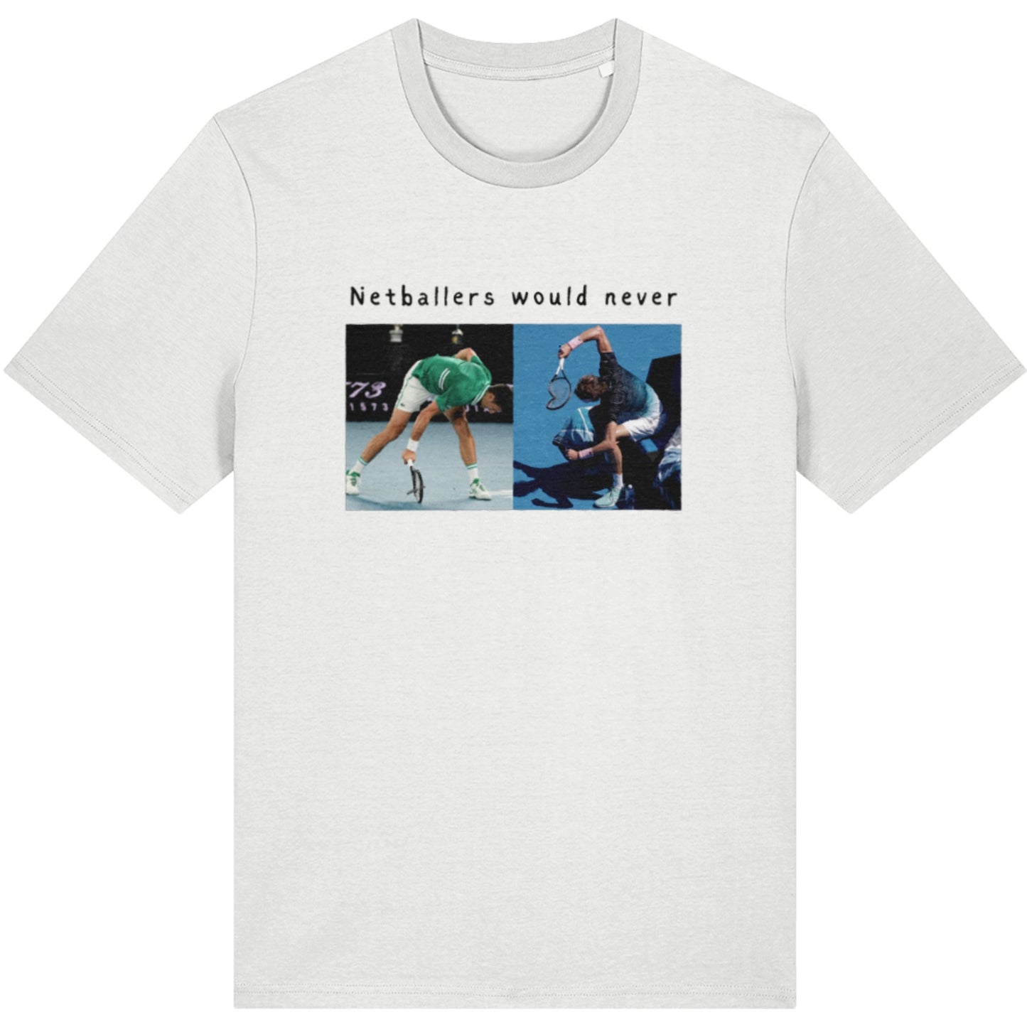 Netball T-Shirt with Sports Photography Graphic - Netball vs Tennis