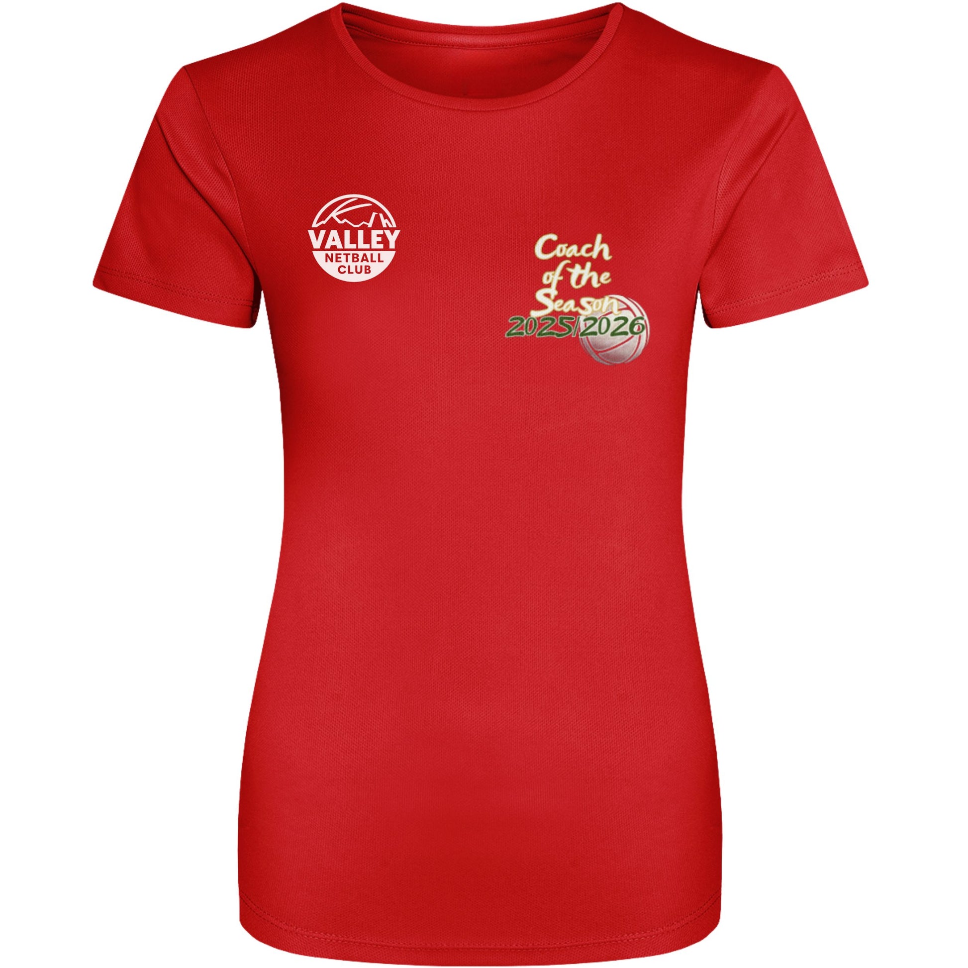Personalised Netball Coach of the Season Shirt - Netball Club Award for Coaches