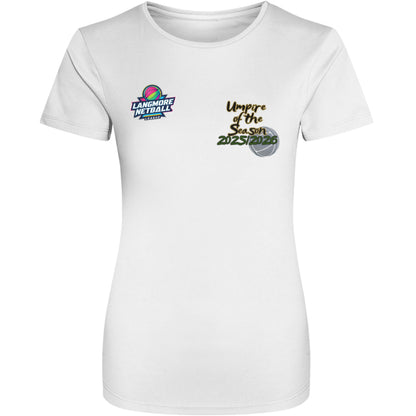 Personalised Netball Umpire White Shirt - Netball Award