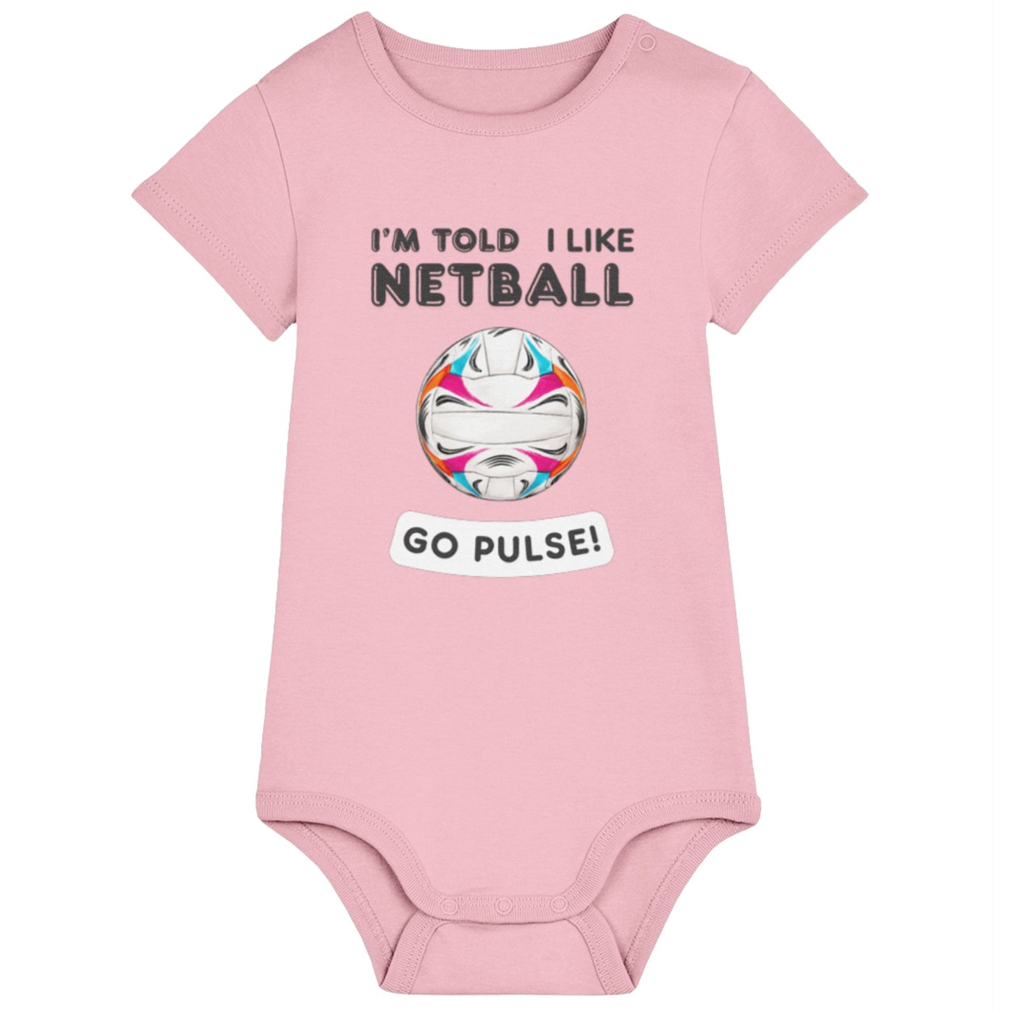 Pink Baby Netball Onesie - Netball Gifts for Baby