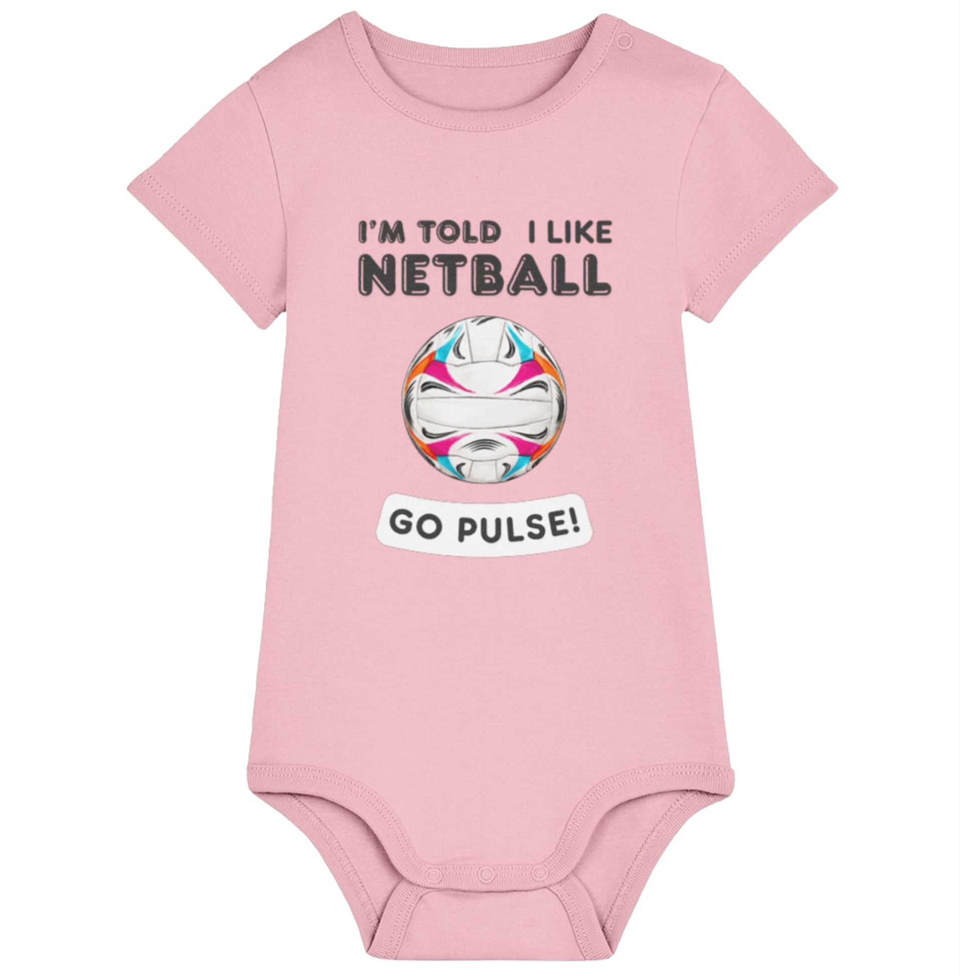 Pink Baby Netball Onesie - Netball Gifts for Baby
