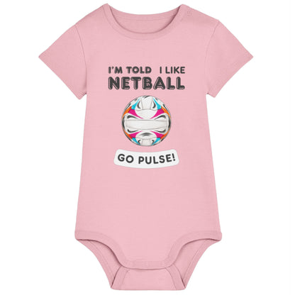 Pink Baby Netball Onesie - Netball Gifts for Baby