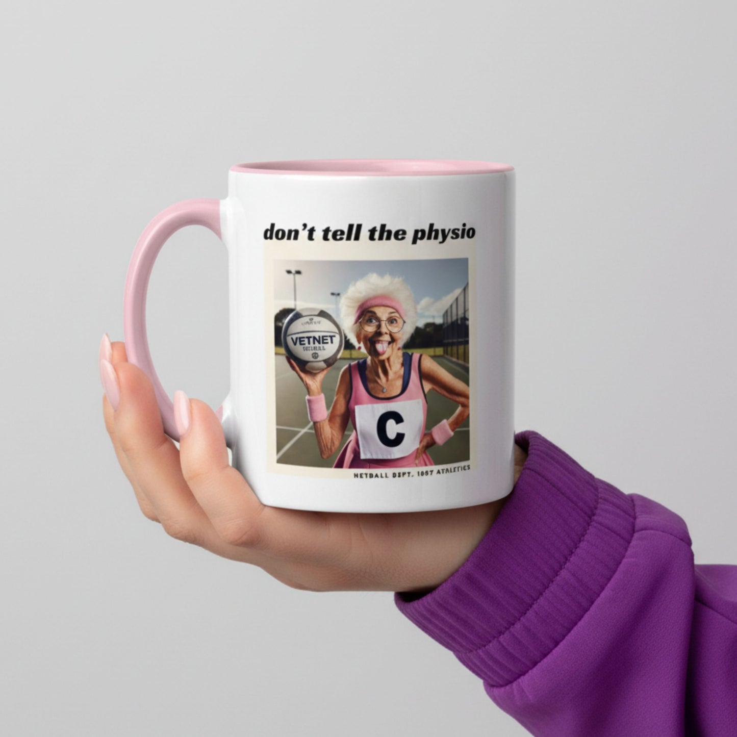 Netball Gifts - Funny Pink Gift Mug for Netball Players