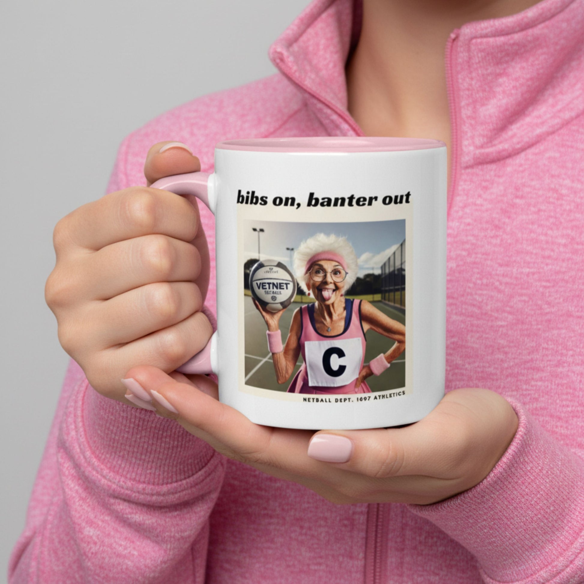 Netball Gifts - Pink Funny Slogan Mug for Netball Players