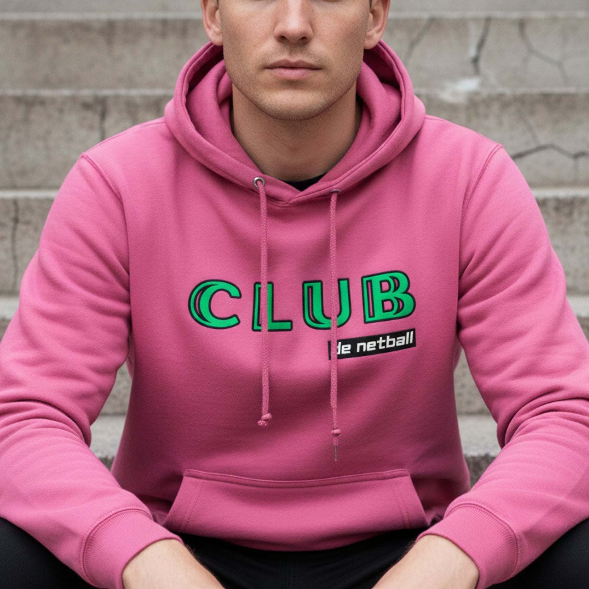 Netball Gifts - Mens Netball Hoodie Pink