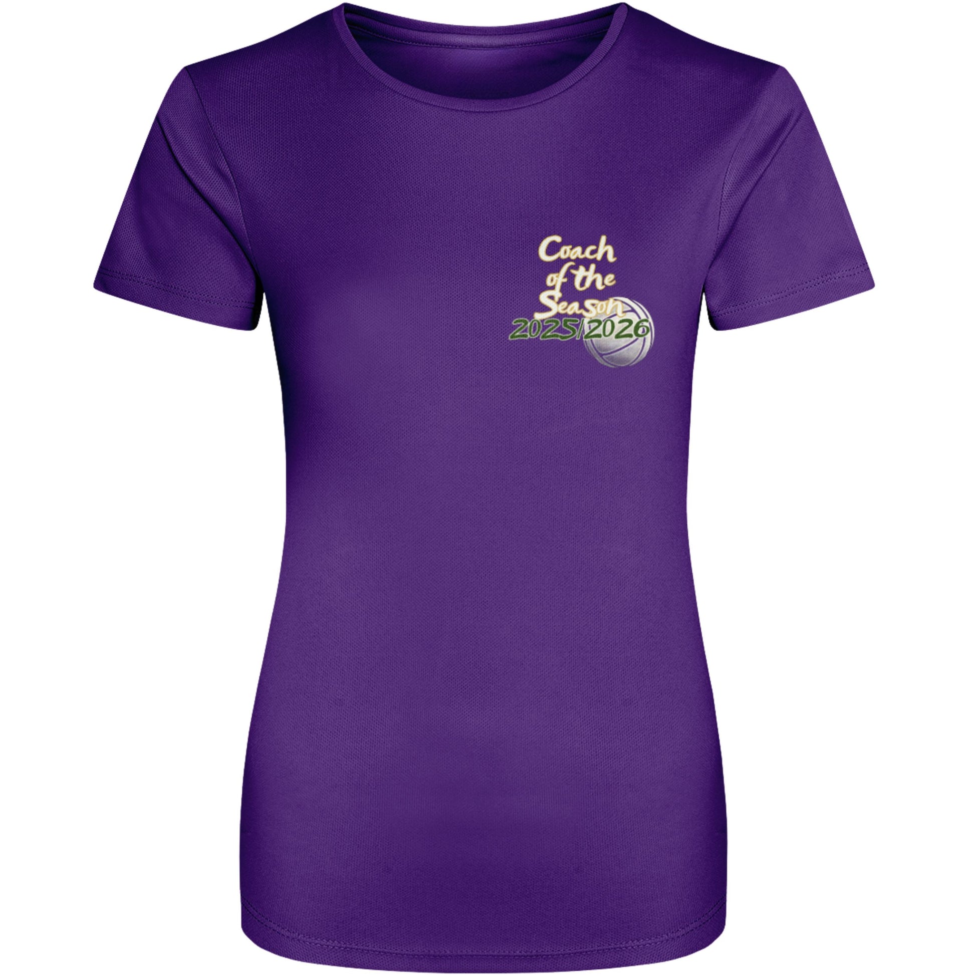 Purple Netball Coach of the Season Training Shirt - Netball Coach Award