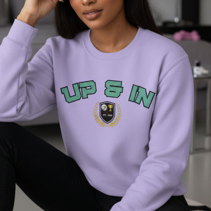Purple Netball Slogan Sweatshirt - Up & In - Netball Clothing