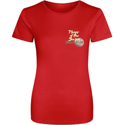 Red Netball Player of the Season Training Shirt - Netball Player Award