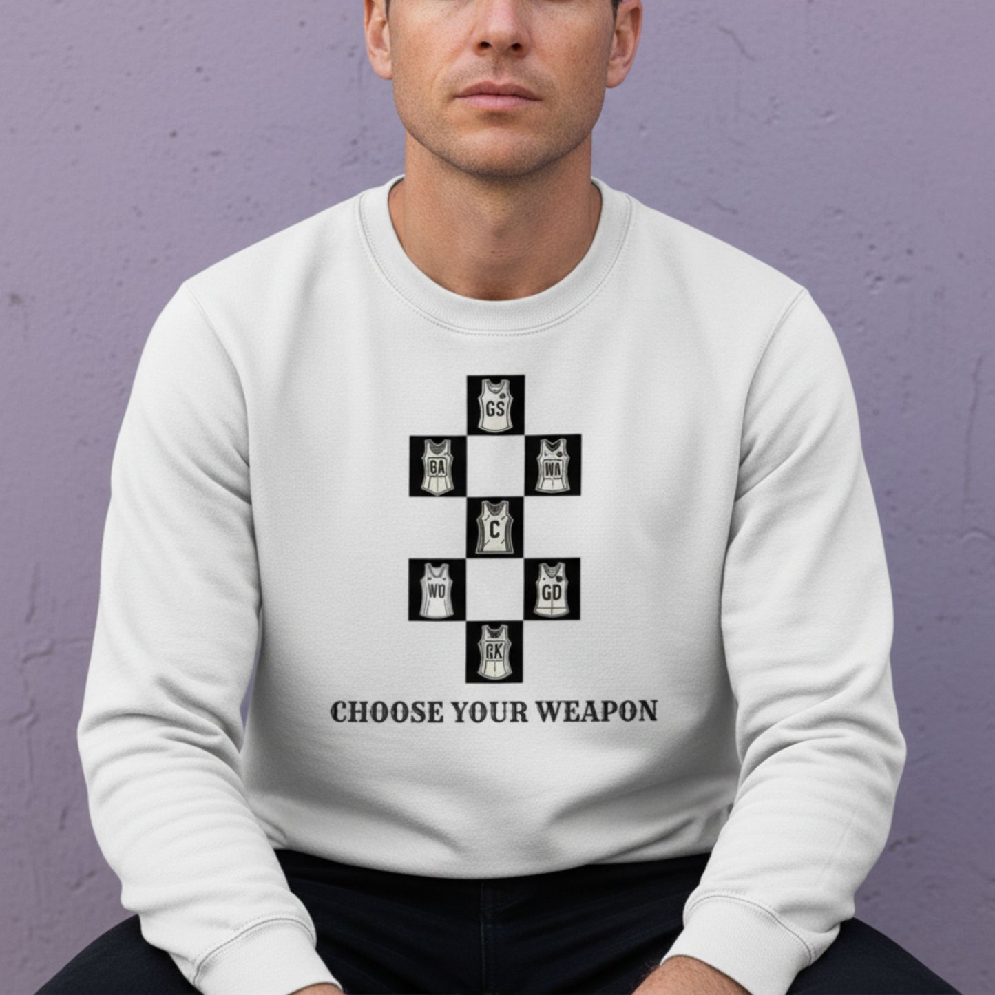 Netball Gifts - Men's Retro Netball Graphic Sweater
