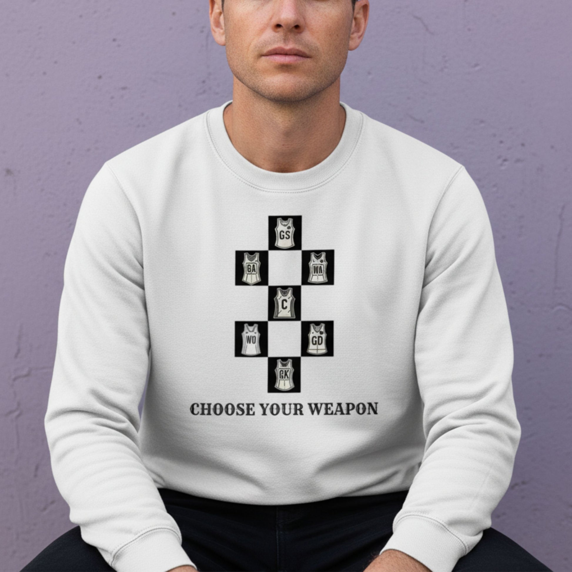 Netball Gifts - Men's Retro Netball Graphic Sweater