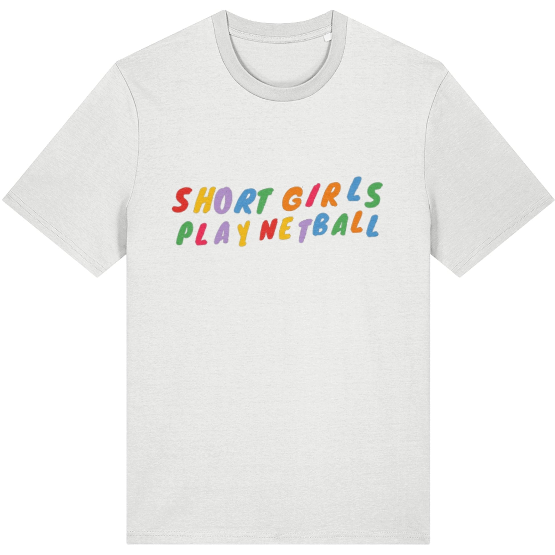 White Short Girls Play Netball T-shirt - Netball Clothing for Players