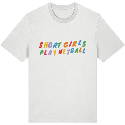 White Short Girls Play Netball T-shirt - Netball Clothing for Players
