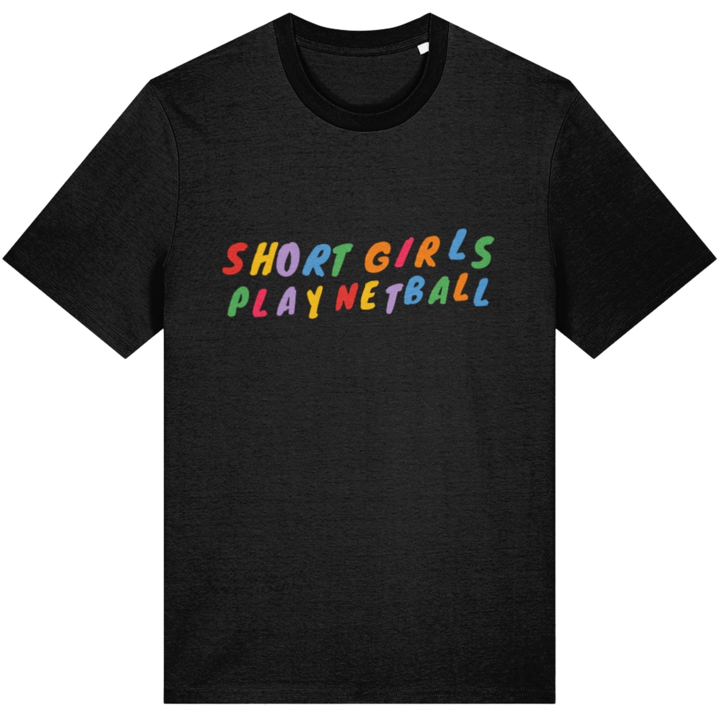 Black Short Girls Play Netball T-shirt - Netball Clothing for Players