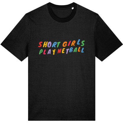 Black Short Girls Play Netball T-shirt - Netball Clothing for Players