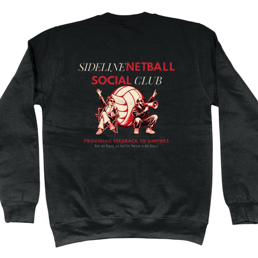 Black Netball Fashion Graphic Sports Sweatshirt for Women and Men