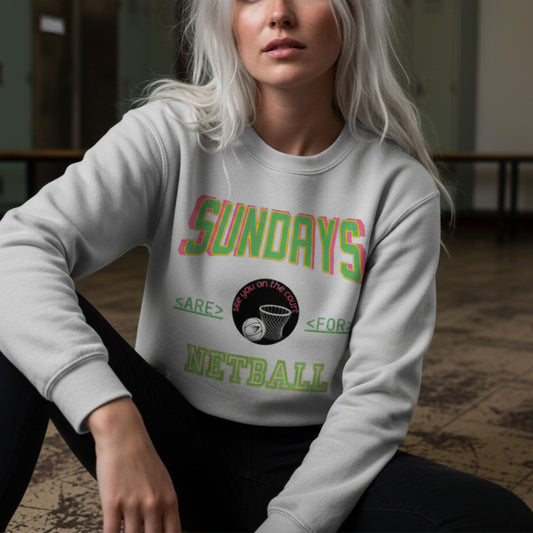 Netball Gifts - Sunday Netball Slogan Jumper for Adult Netball Players