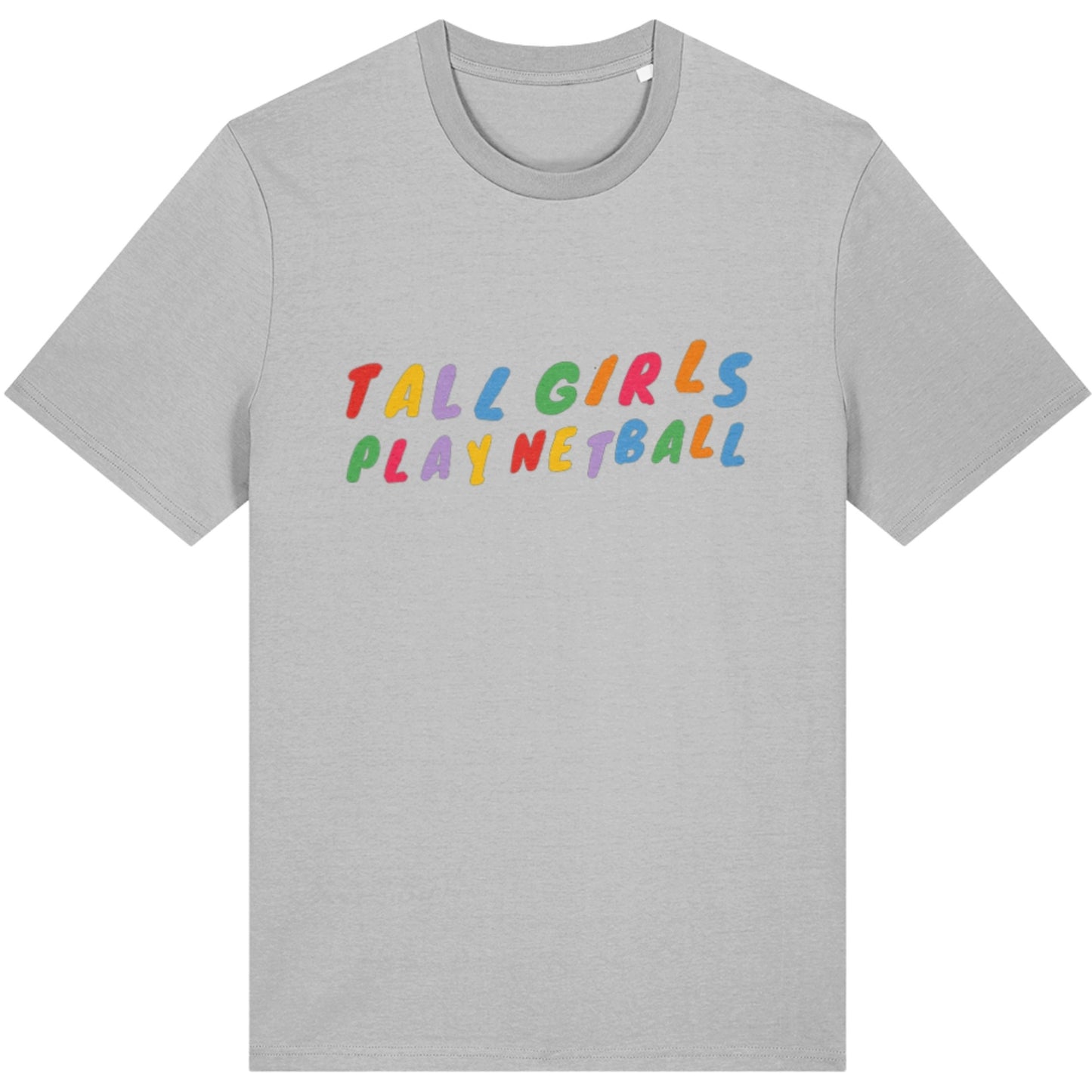 Grey Tall Girls Play Netball T-shirt - Netball Clothing for Women