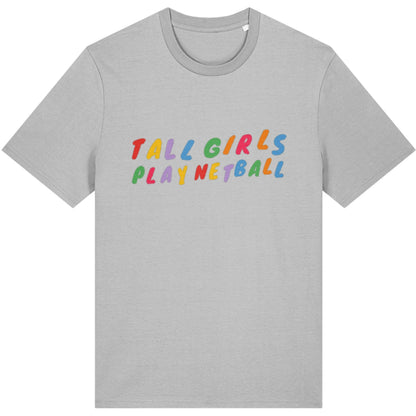 Grey Tall Girls Play Netball T-shirt - Netball Clothing for Women