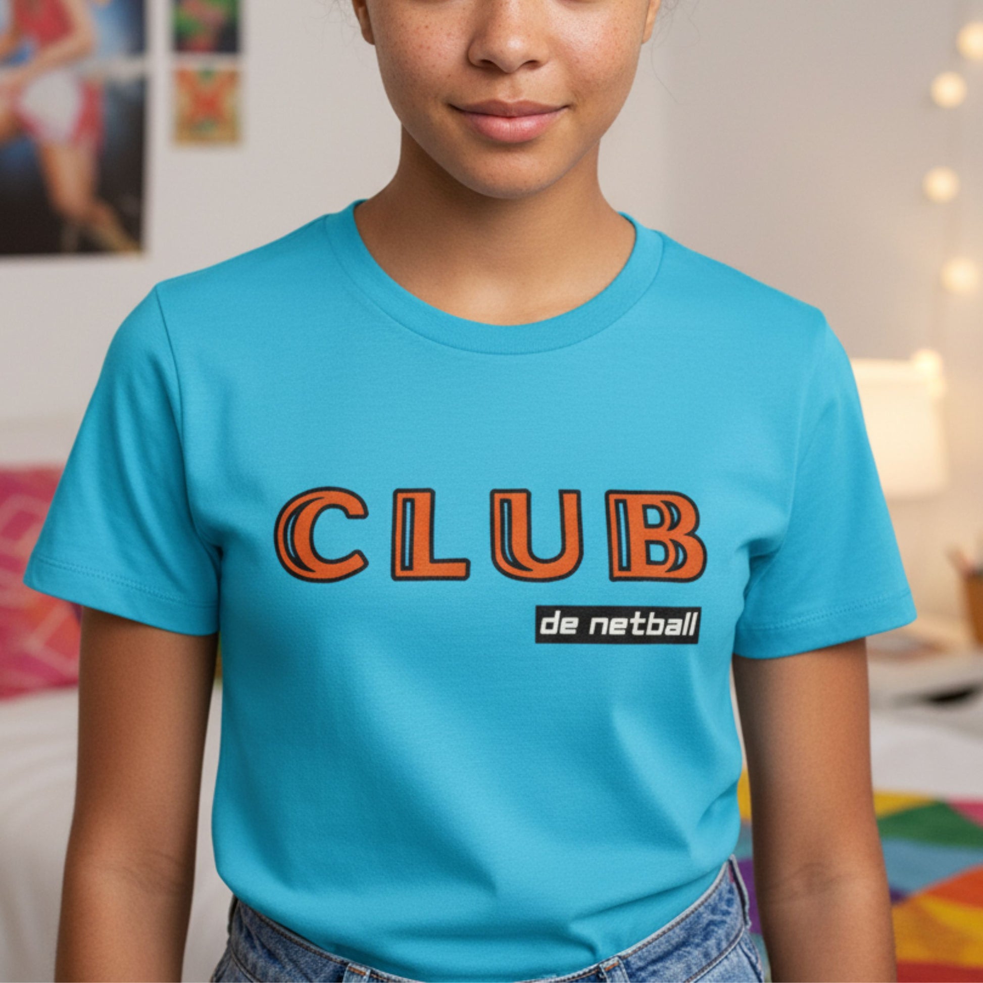 Netball Gifts - Bright Blue Netball Shirt for Teen Girls