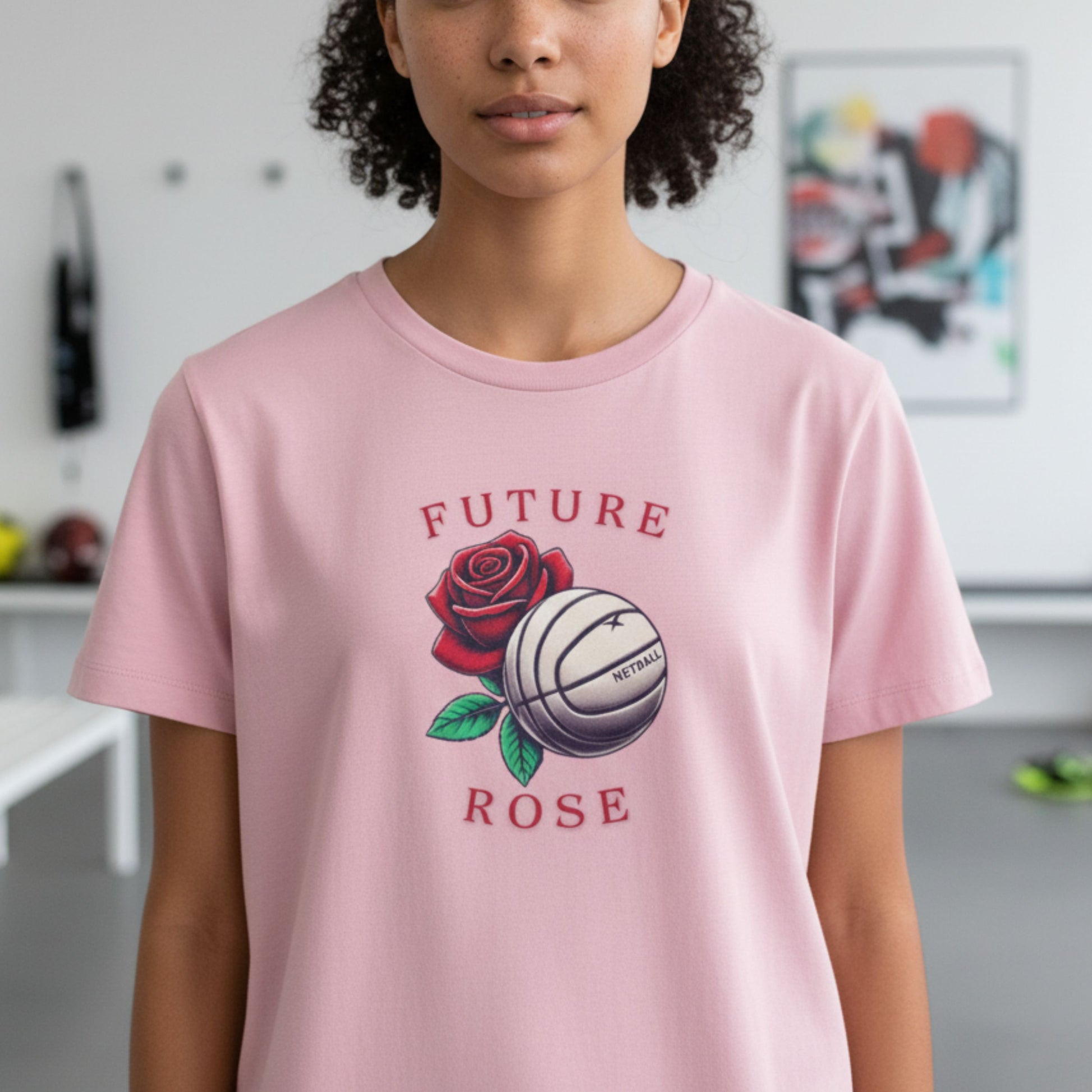 Netball Gifts - Teen Girl Pink England Netball Top - Future Rose
