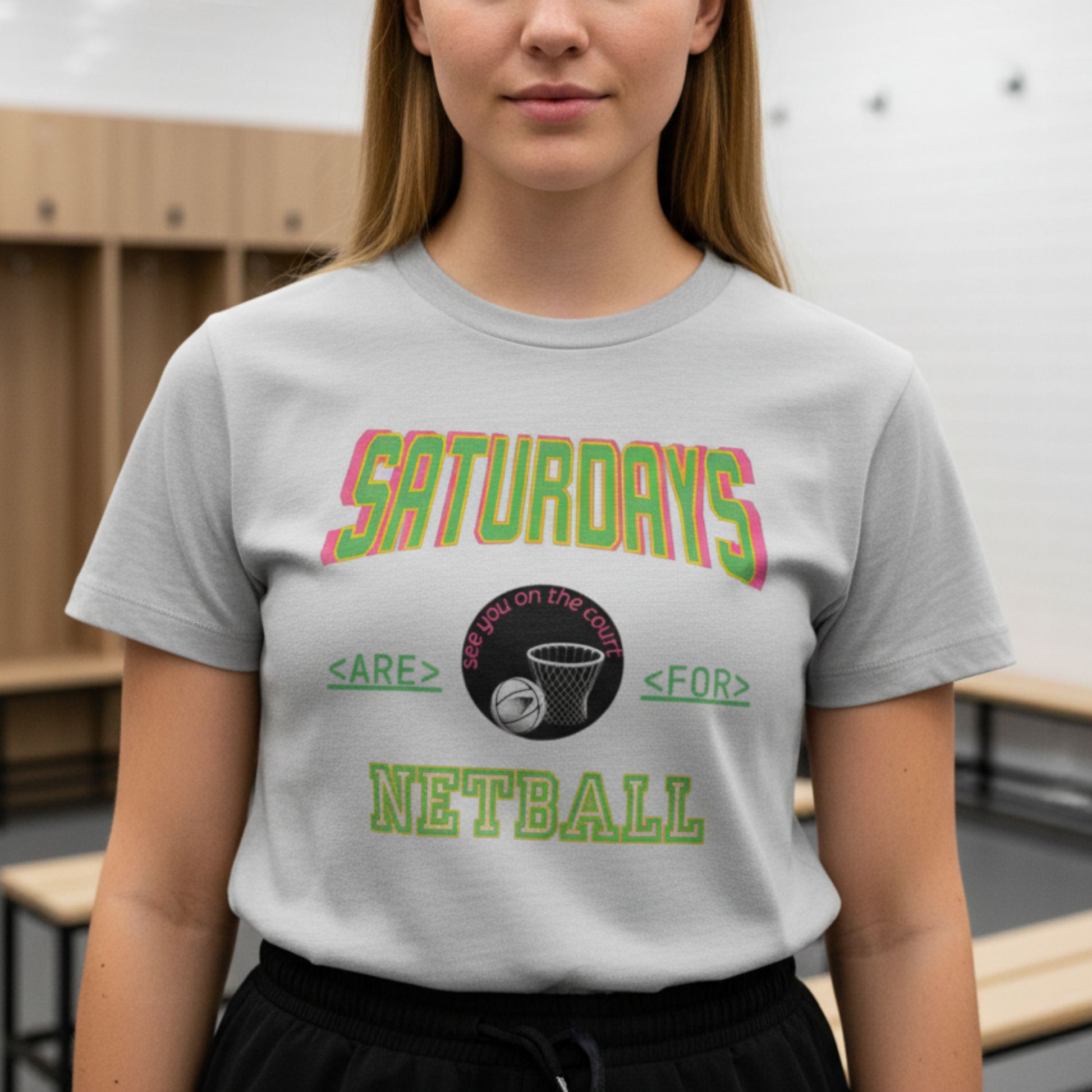 Netball Gifts - Saturday Netball Slogan Top for Teen Girls