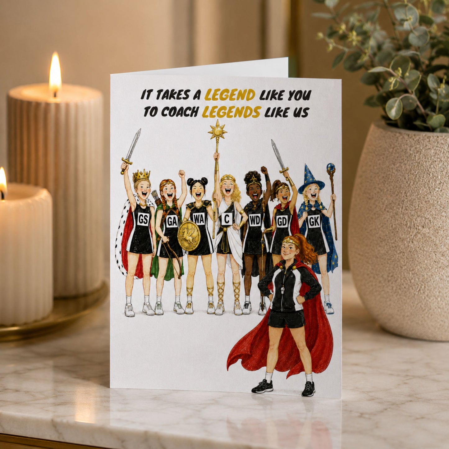 Funny Netball Coach Legends Thank You Card - Netball Coach Gift Card