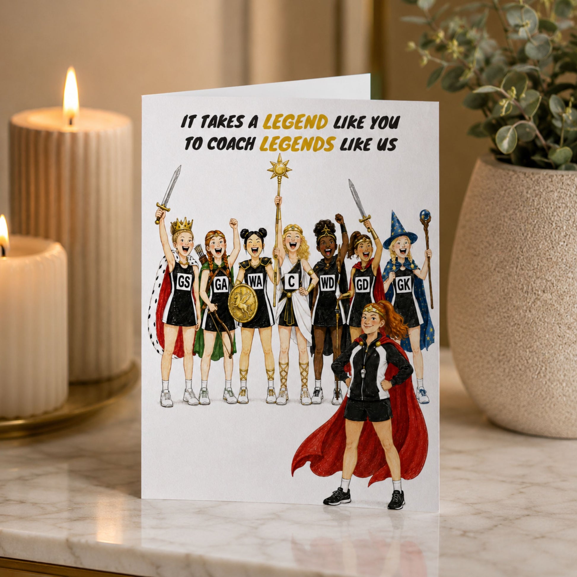 Funny Netball Coach Legends Thank You Card - Netball Coach Gift Card