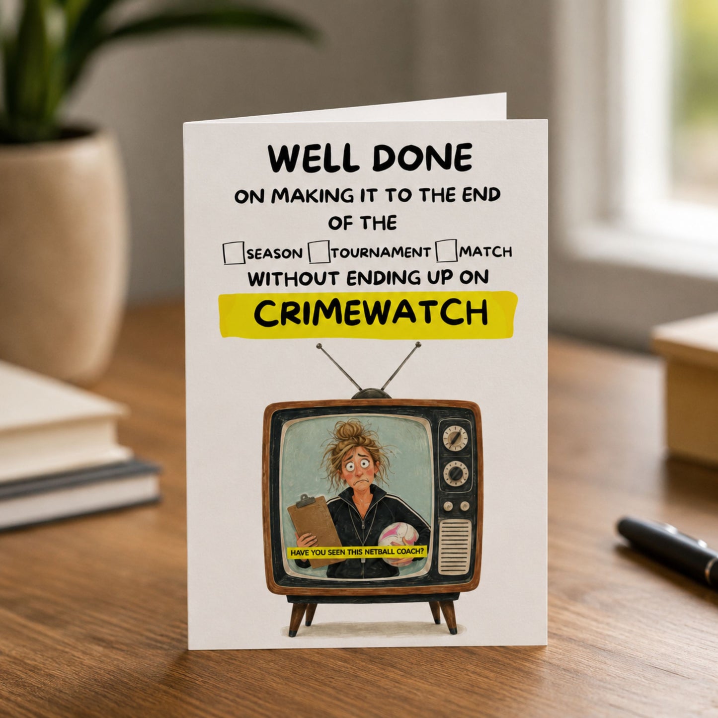 Funny Netball Thank You Congratulations Card