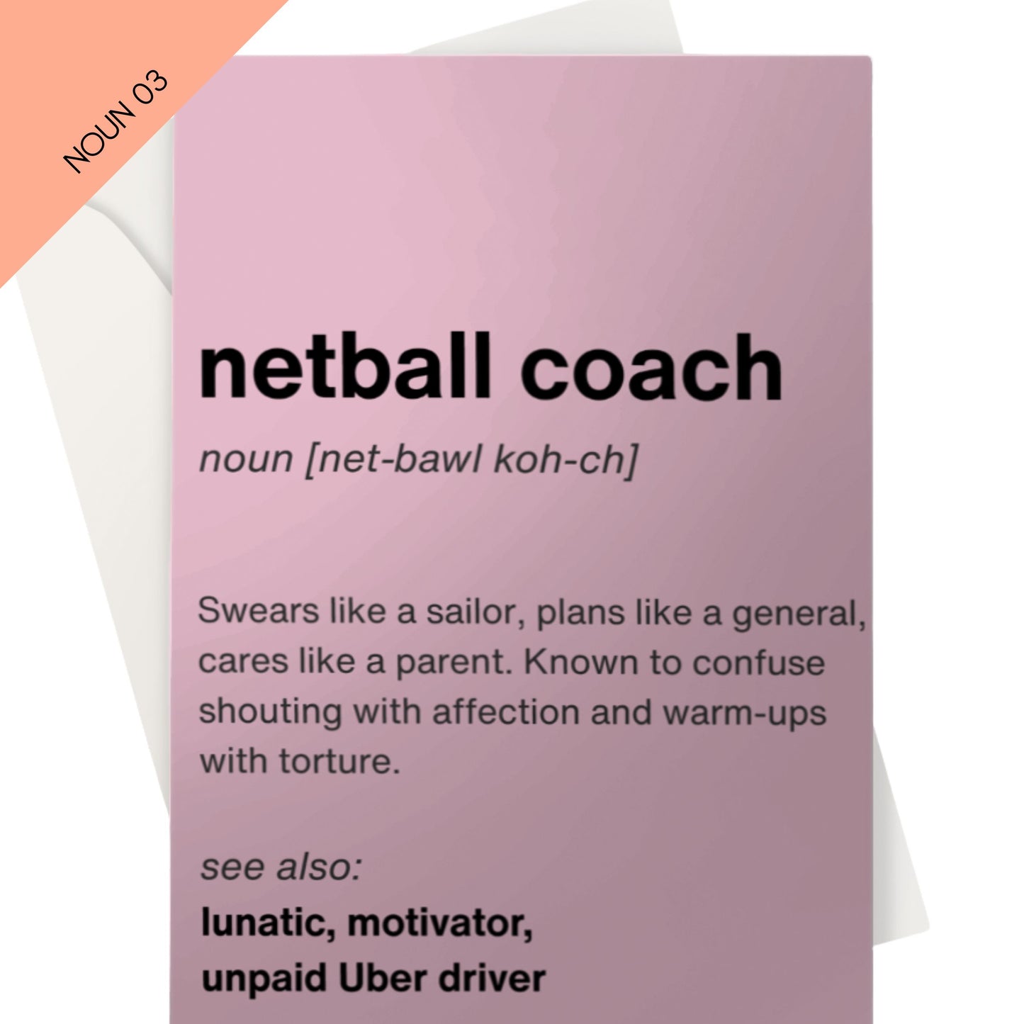 Pink Netball Coach Thank You card - Funny Netball Cards